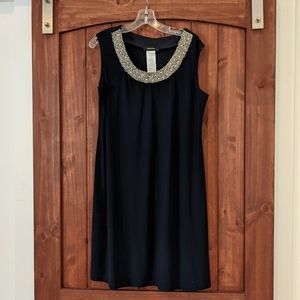 Dark blue dress with matching cardigan